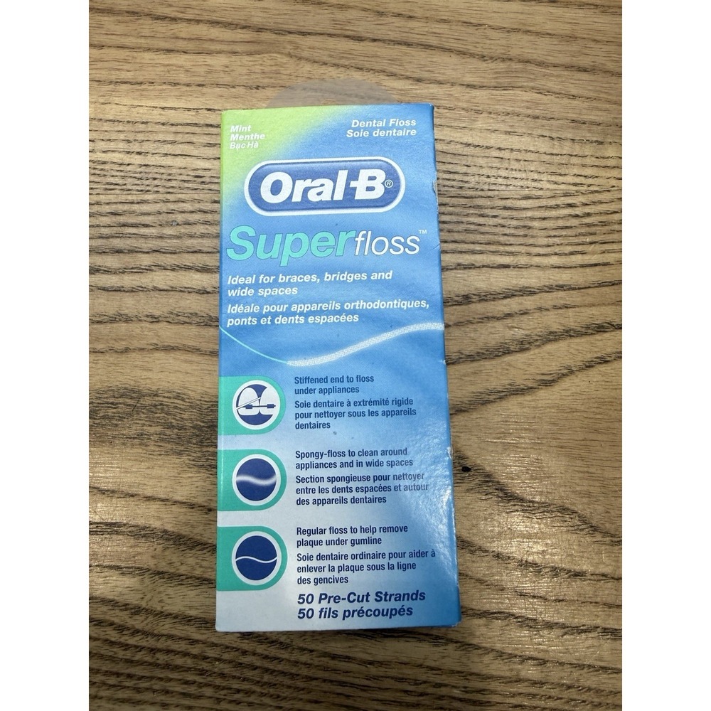 Oral-B Super Floss Pre-Cut Strands Dental Floss, Mint, 50 Count‎